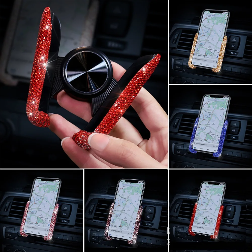 Mobile Tech Accessories - Diamond Car Phone Holder Rhinestone Air