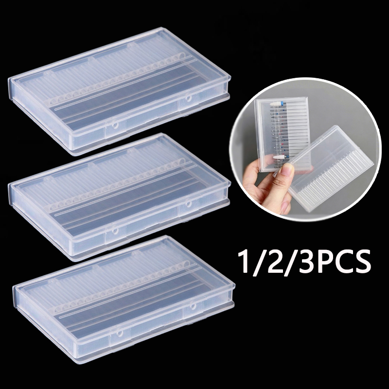 Tech Accessories Box - 1/2/3PCS 20 Slots Clear Nail Drill