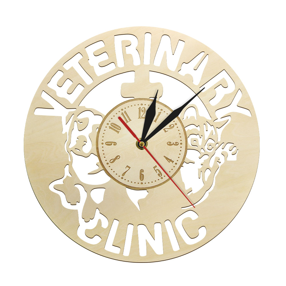 Tech Accessories For Students - Veterinary Clinic Accessory Wood Wall Clock