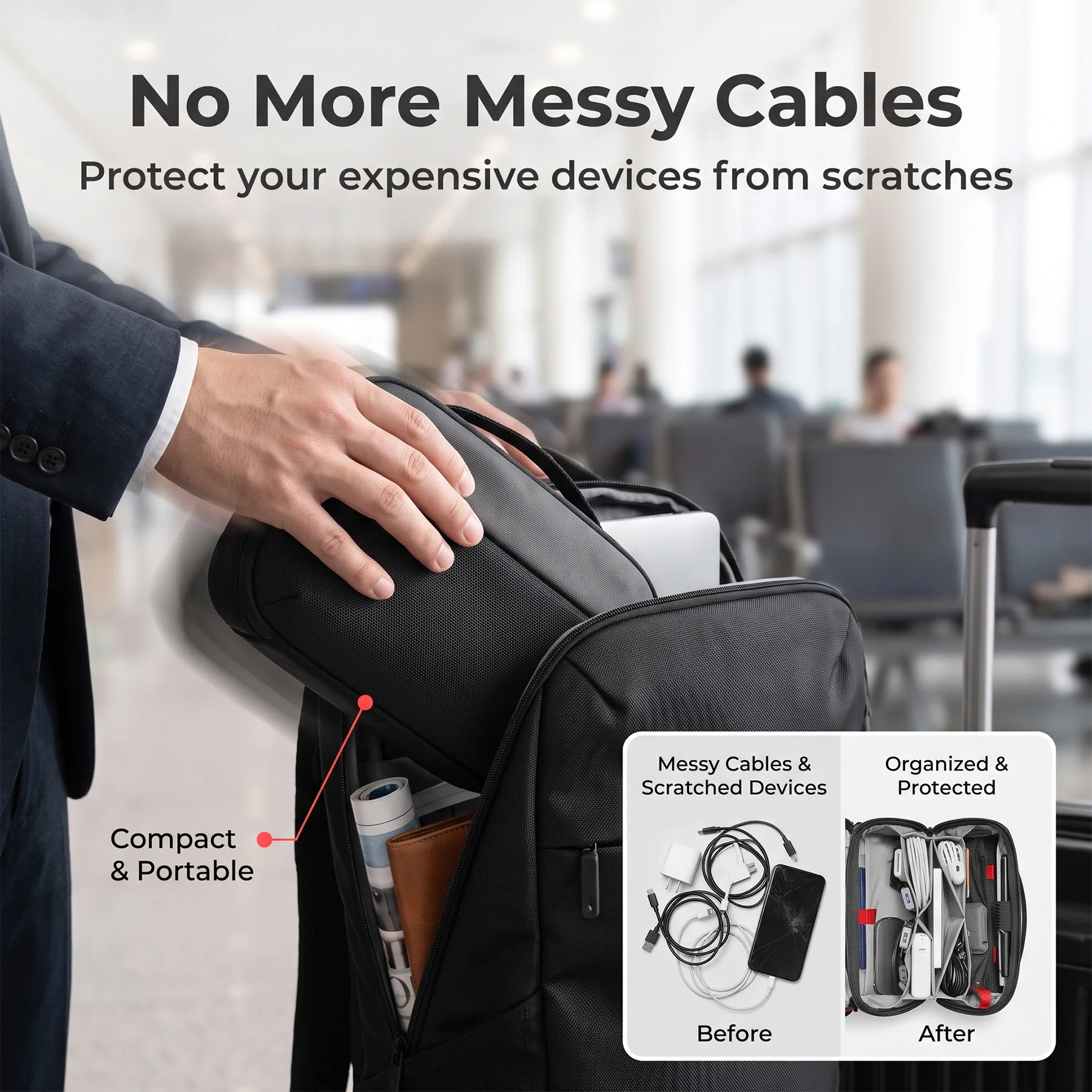 Travel Tech Organizer Pouch, W - Tech Accessories Box ulasan dan harga