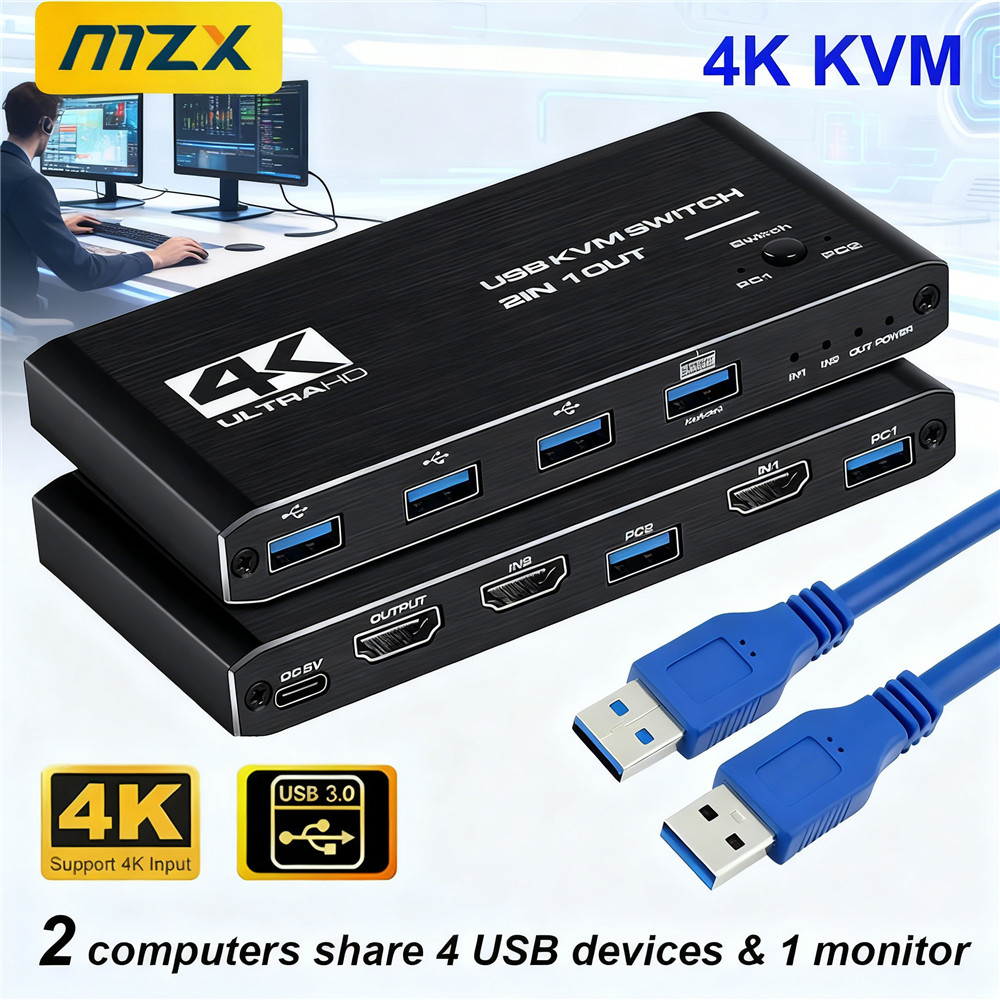 KVM Switch 4K 60Hz Switcher US - Tech Computer Accessories ulasan dan harga