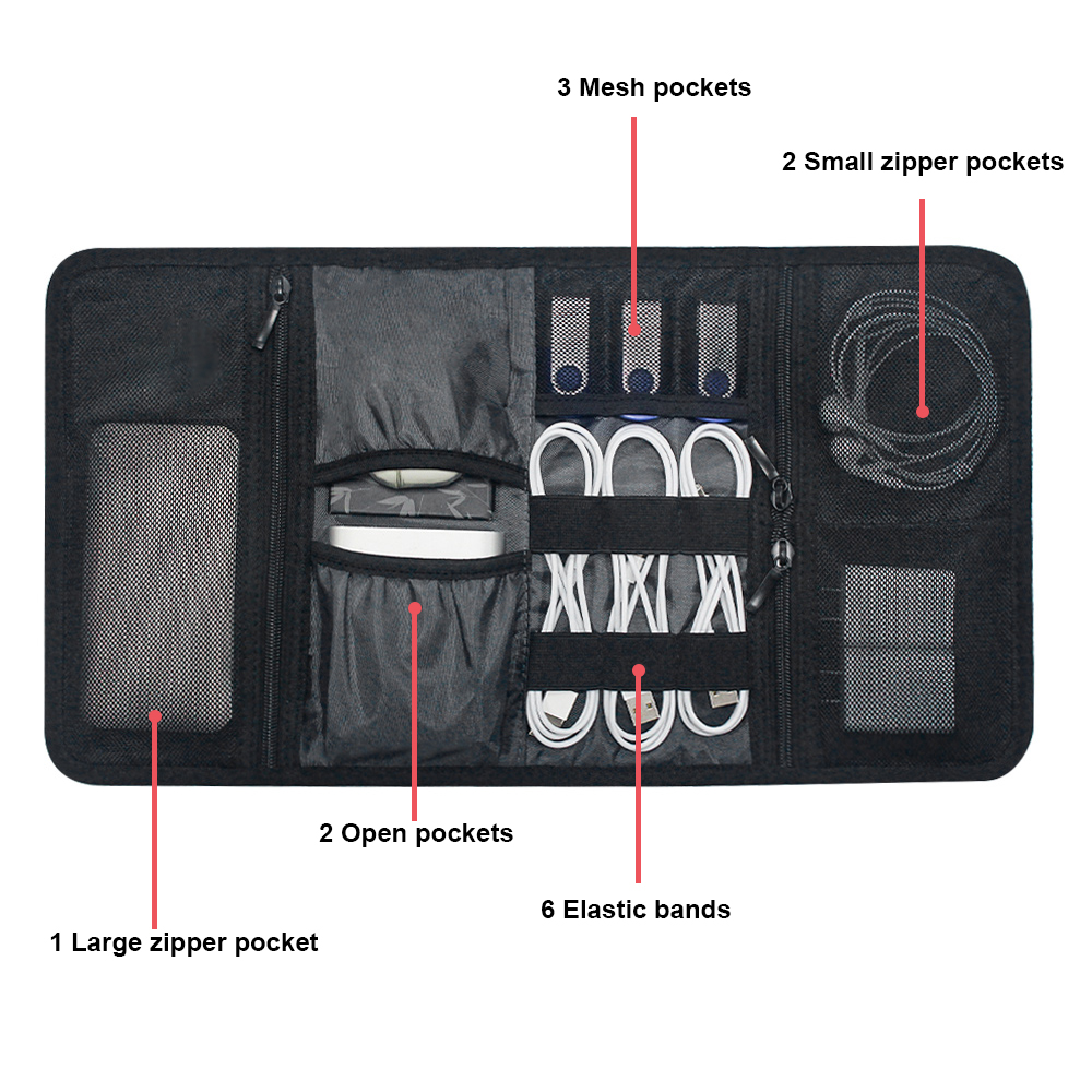 Tech Organizer Bag Cable Stora - Tech Accessories For Home Office ulasan dan harga