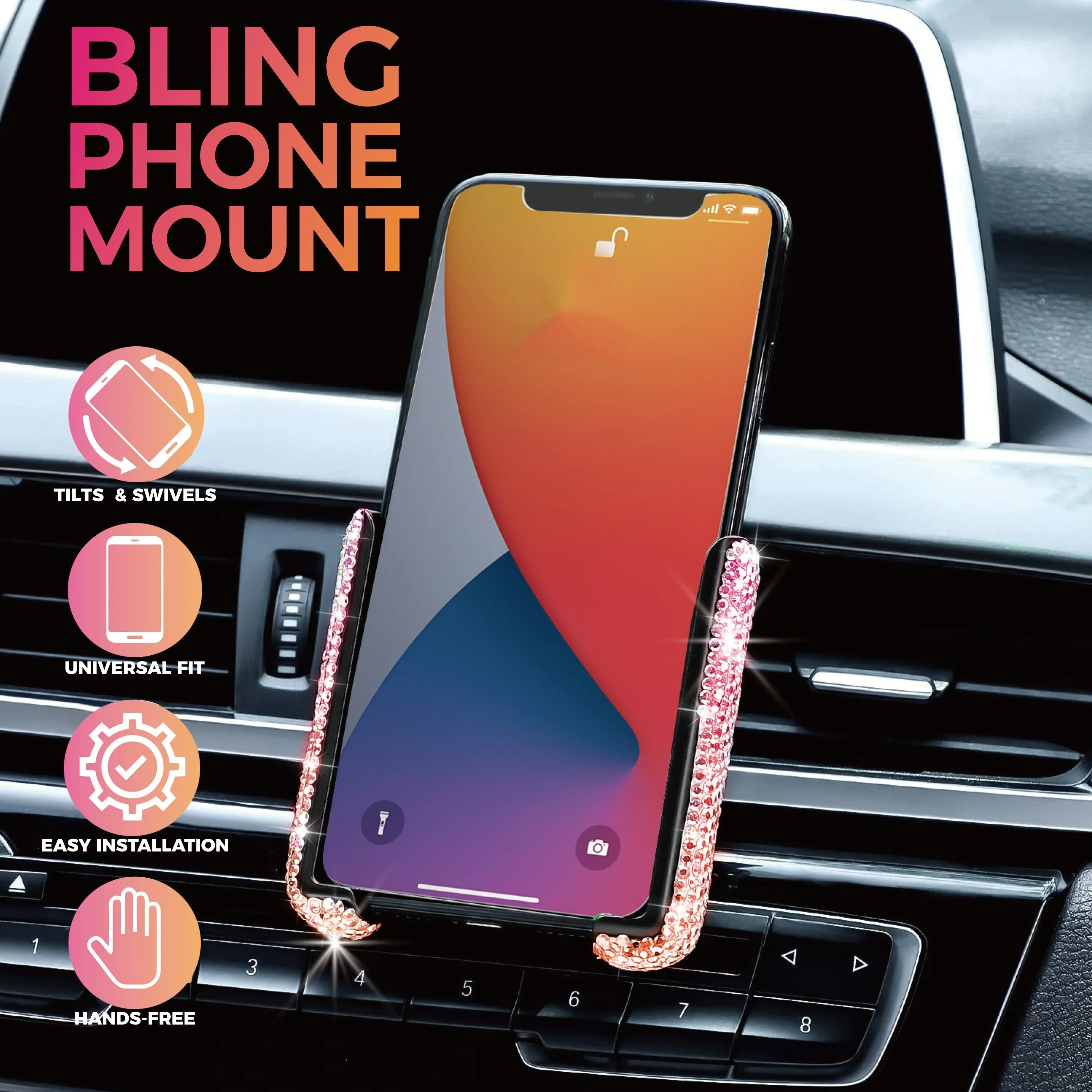 Diamond Car Phone Holder Rhine - Mobile Tech Accessories ulasan dan harga