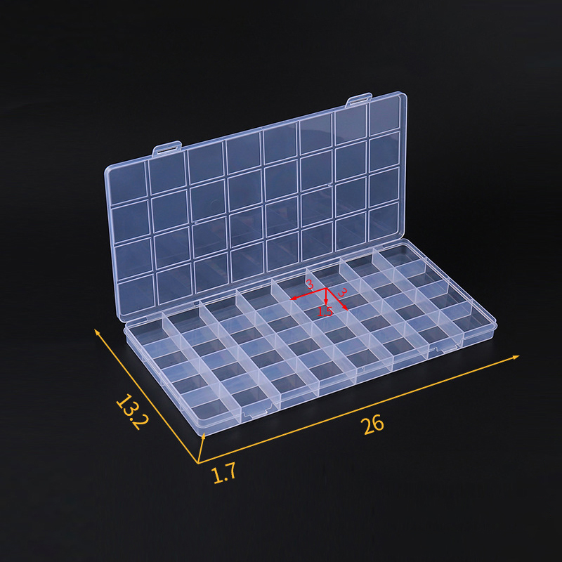32/24/15 Grids Transparent Rec - Tech Accessories Box ulasan dan harga